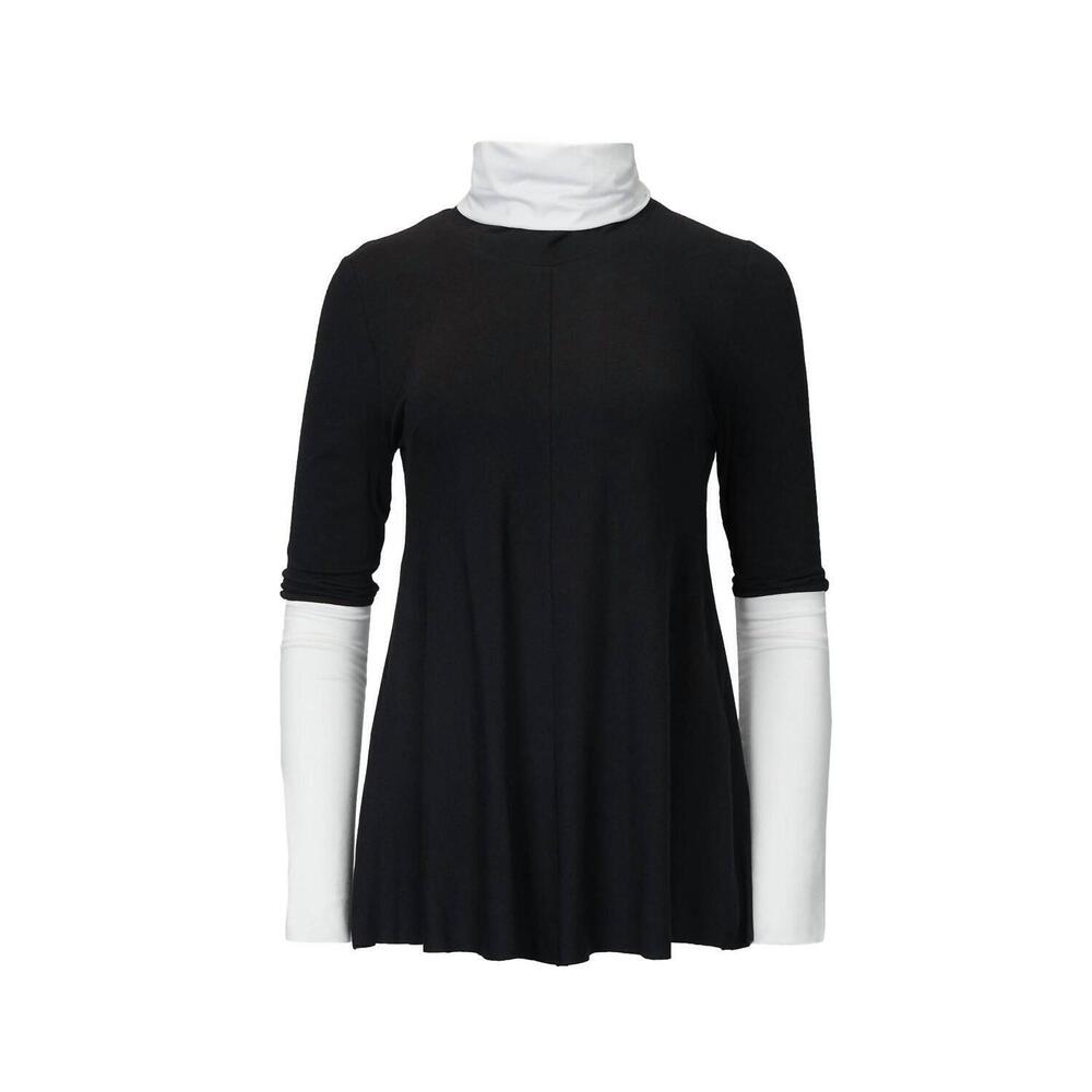NEW DEVINTO danute jersey colorblock tee in black/white